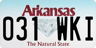 AR license plate 031WKI