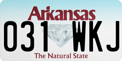 AR license plate 031WKJ
