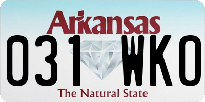 AR license plate 031WKO