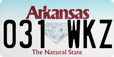 AR license plate 031WKZ