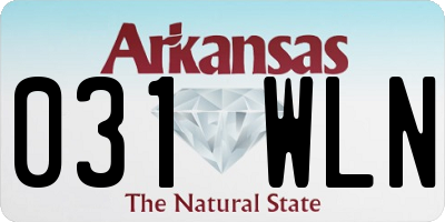 AR license plate 031WLN