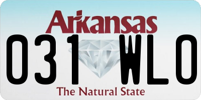 AR license plate 031WLO