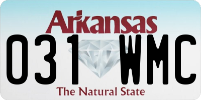 AR license plate 031WMC