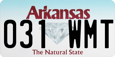 AR license plate 031WMT