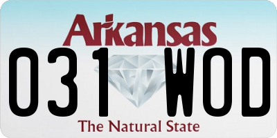 AR license plate 031WOD