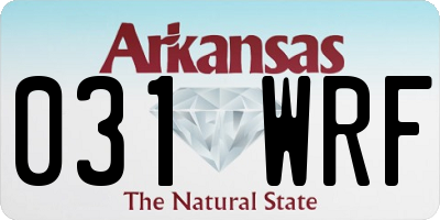 AR license plate 031WRF