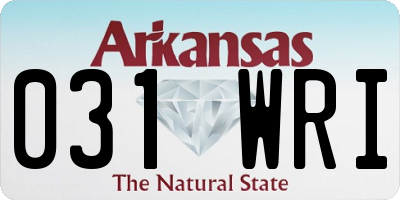 AR license plate 031WRI