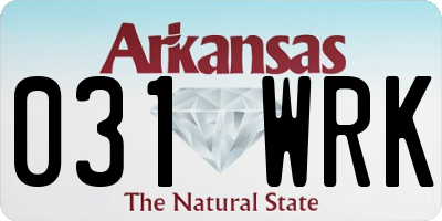 AR license plate 031WRK