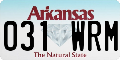 AR license plate 031WRM