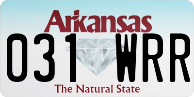 AR license plate 031WRR