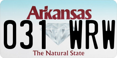 AR license plate 031WRW