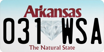 AR license plate 031WSA
