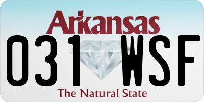 AR license plate 031WSF