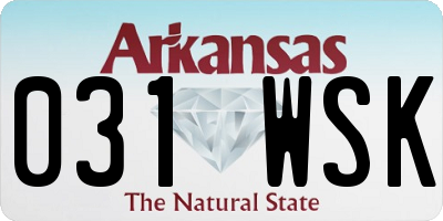 AR license plate 031WSK
