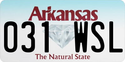 AR license plate 031WSL