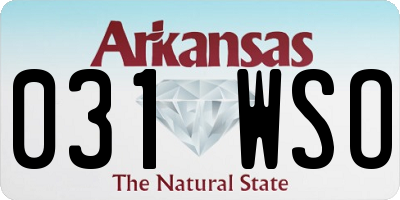 AR license plate 031WSO