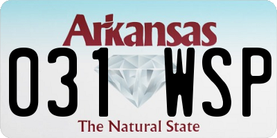 AR license plate 031WSP