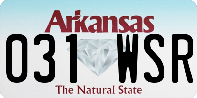 AR license plate 031WSR