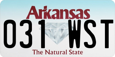 AR license plate 031WST
