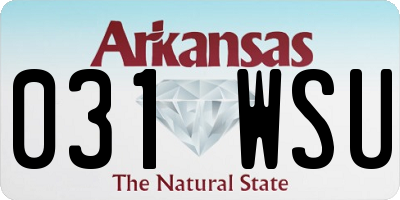 AR license plate 031WSU