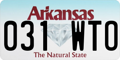 AR license plate 031WTO