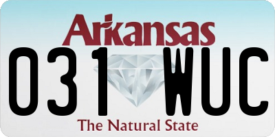 AR license plate 031WUC