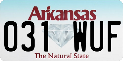 AR license plate 031WUF