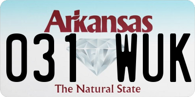 AR license plate 031WUK