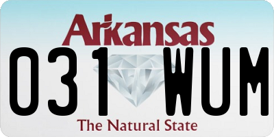 AR license plate 031WUM