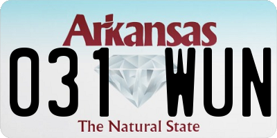 AR license plate 031WUN