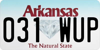AR license plate 031WUP