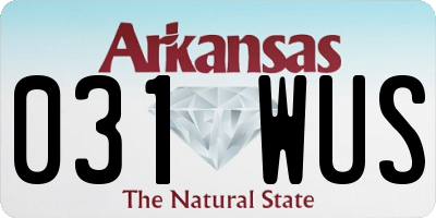 AR license plate 031WUS