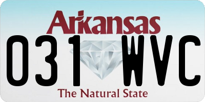 AR license plate 031WVC