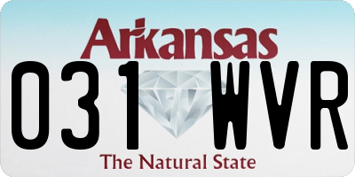 AR license plate 031WVR