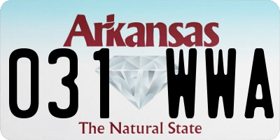 AR license plate 031WWA