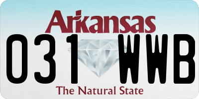 AR license plate 031WWB