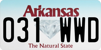 AR license plate 031WWD