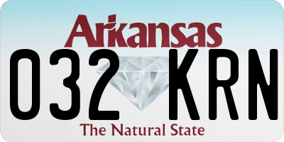 AR license plate 032KRN