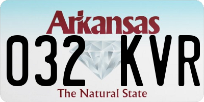 AR license plate 032KVR