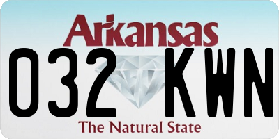 AR license plate 032KWN