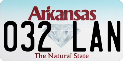 AR license plate 032LAN
