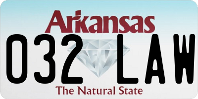 AR license plate 032LAW