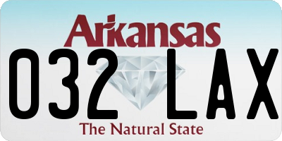 AR license plate 032LAX