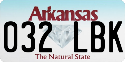 AR license plate 032LBK
