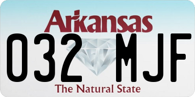 AR license plate 032MJF