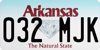 AR license plate 032MJK