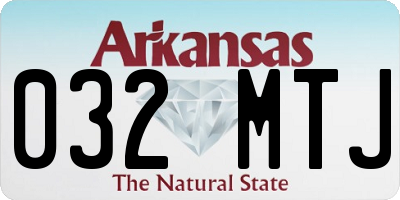 AR license plate 032MTJ