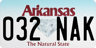 AR license plate 032NAK