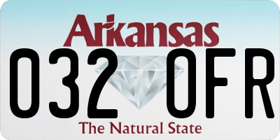 AR license plate 032OFR