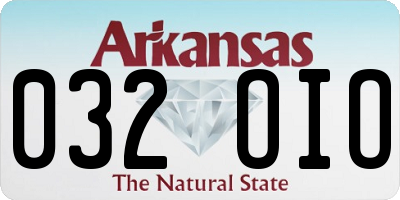 AR license plate 032OIO